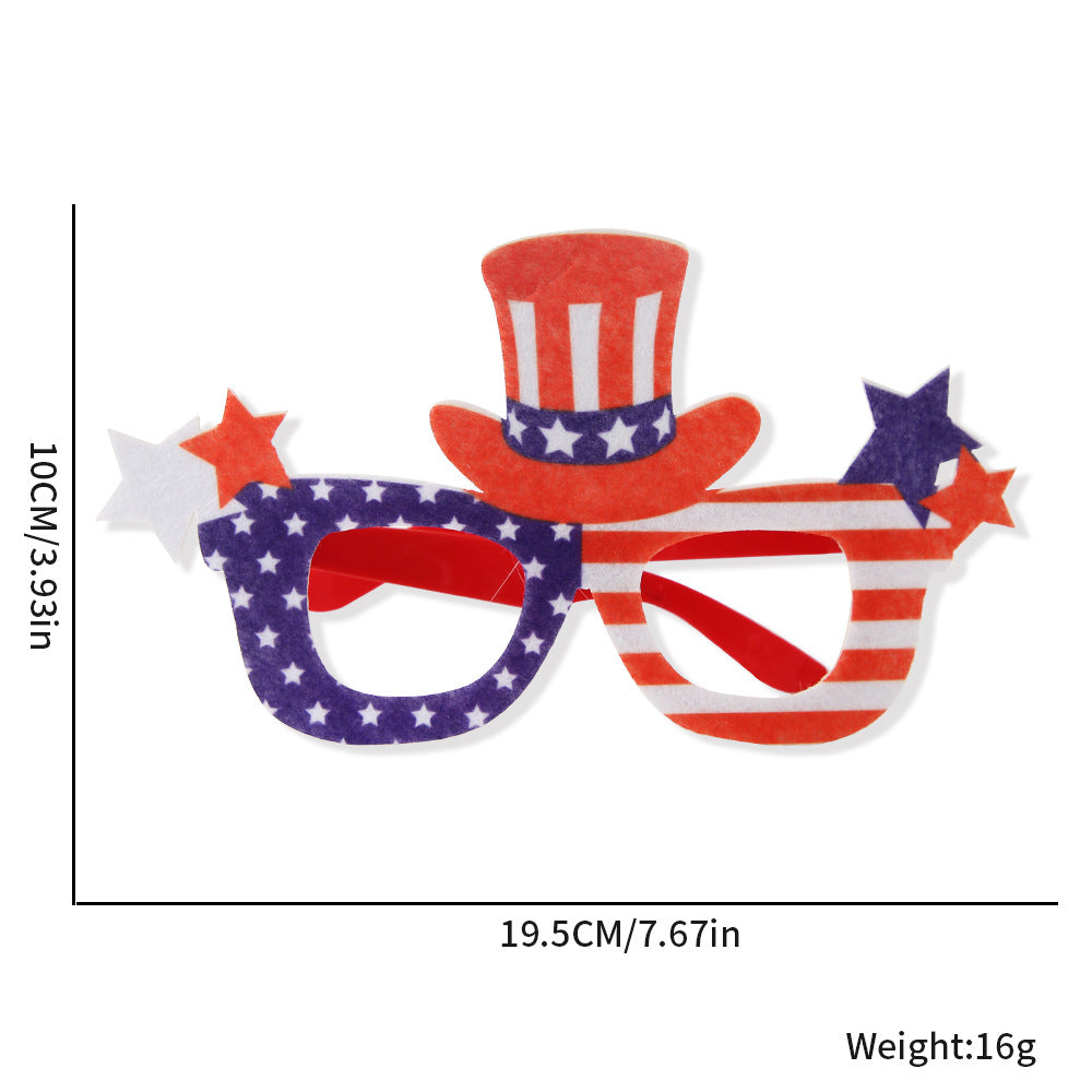 Unisex nan novelty hand-shaped patriotic party eye glasses with finger-frame design Bowlift