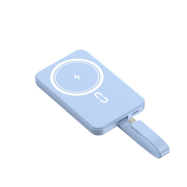 Magnetic power bank with wireless charging function and integrated quick charging Bowlift