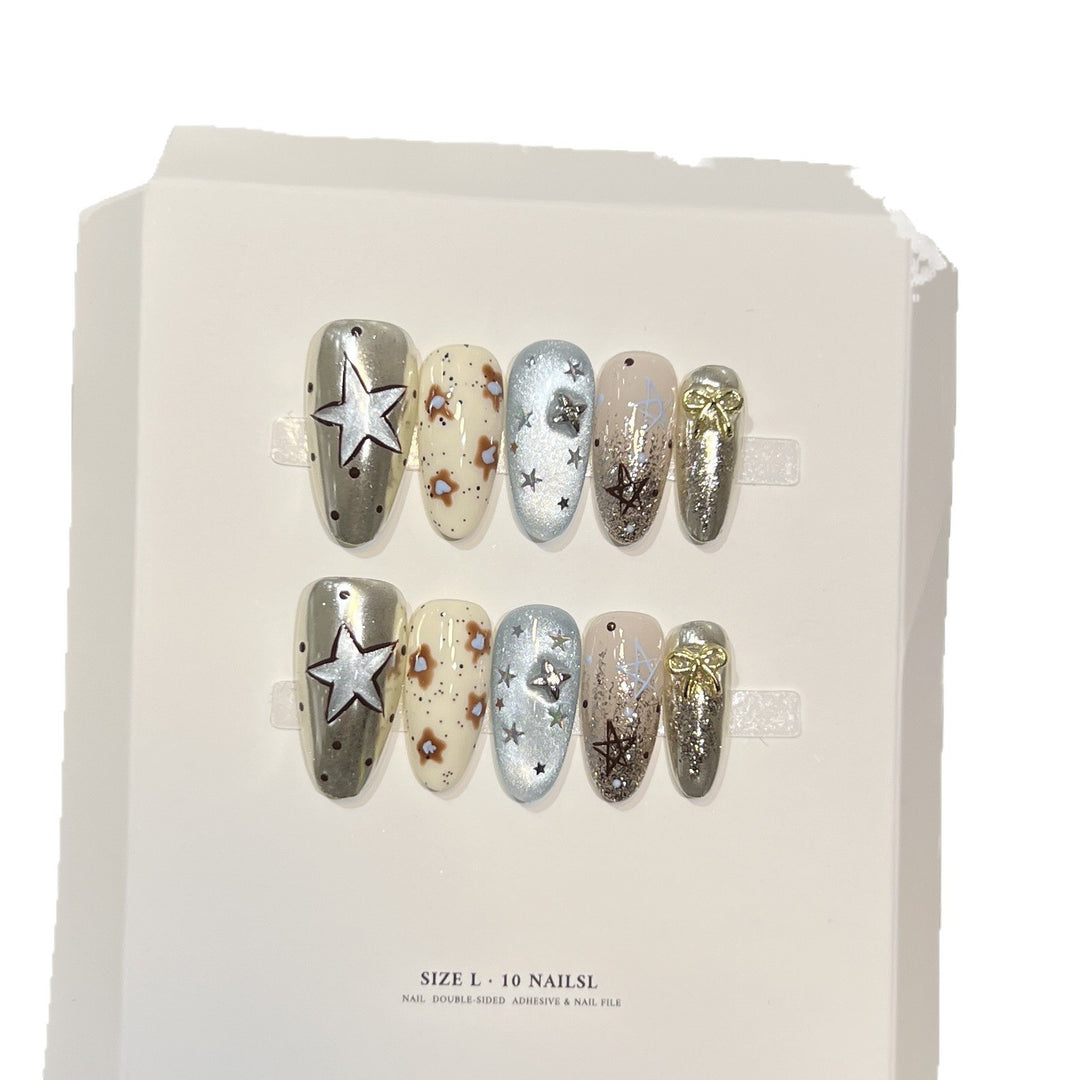 Artistic Stiletto Press-On Nail Set with Unique Aesthetic Designs Bowlift