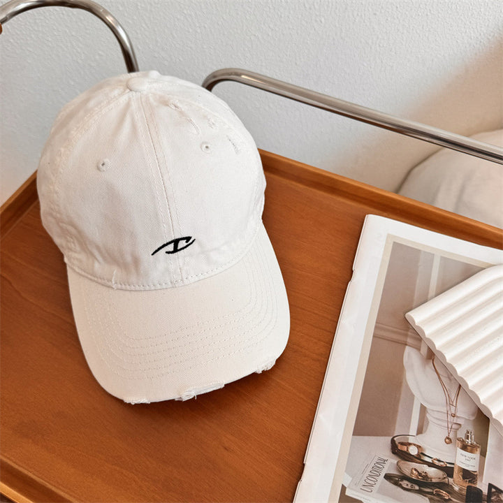 Men's Distressed Cotton Baseball Cap Bowlift