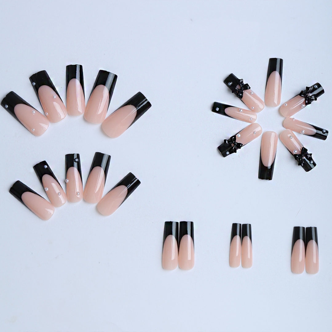 Artificial nails with 3D bow decoration Bowlift
