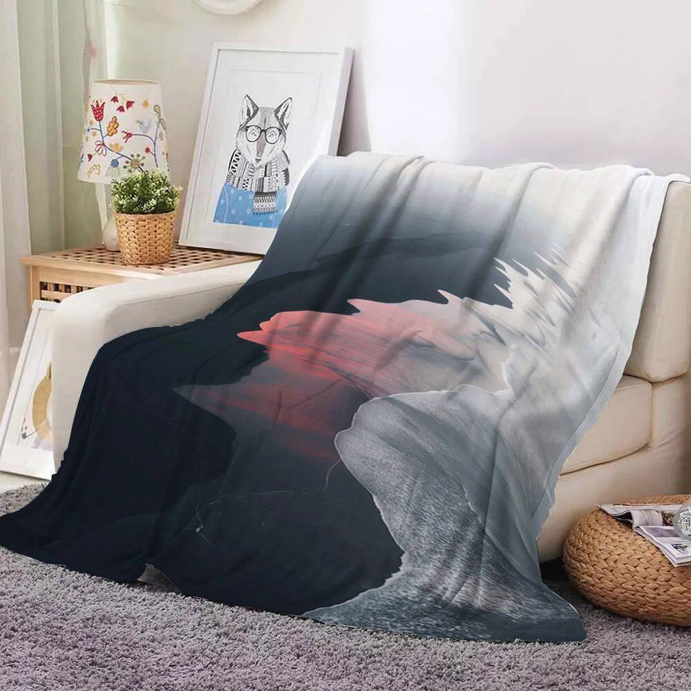 Ocean Wave Printed Decorative Throw Blanket