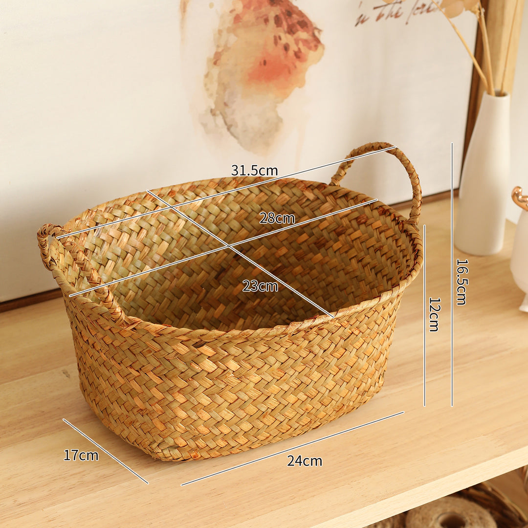 Artisan Woven Storage Basket with Handles Bowlift