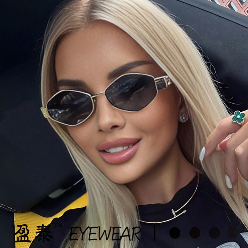 Women's Geometric Cat-Eye Sunglasses Bowlift