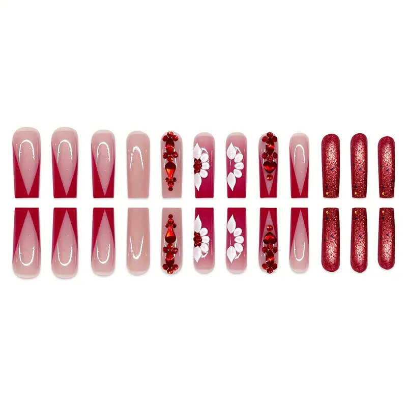Glamorous 3D Floral Nail Enhancements Bowlift