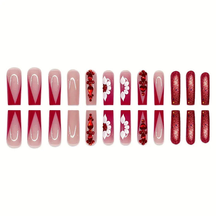 Glamorous 3D Floral Nail Enhancements Bowlift