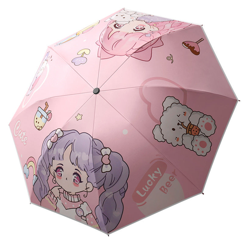 Women's child-friendly folding umbrella with playful design Bowlift