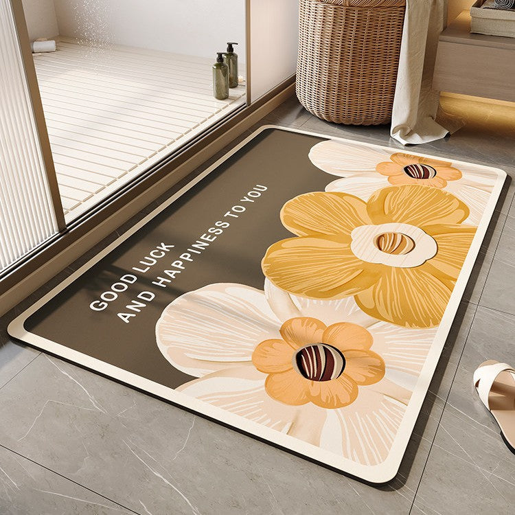 Decorative Floral Bath Mat Bowlift