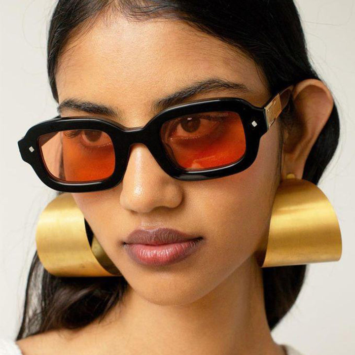 Ladies trendy rectangular sunglasses with completely transparent frame and UV protection Bowlift