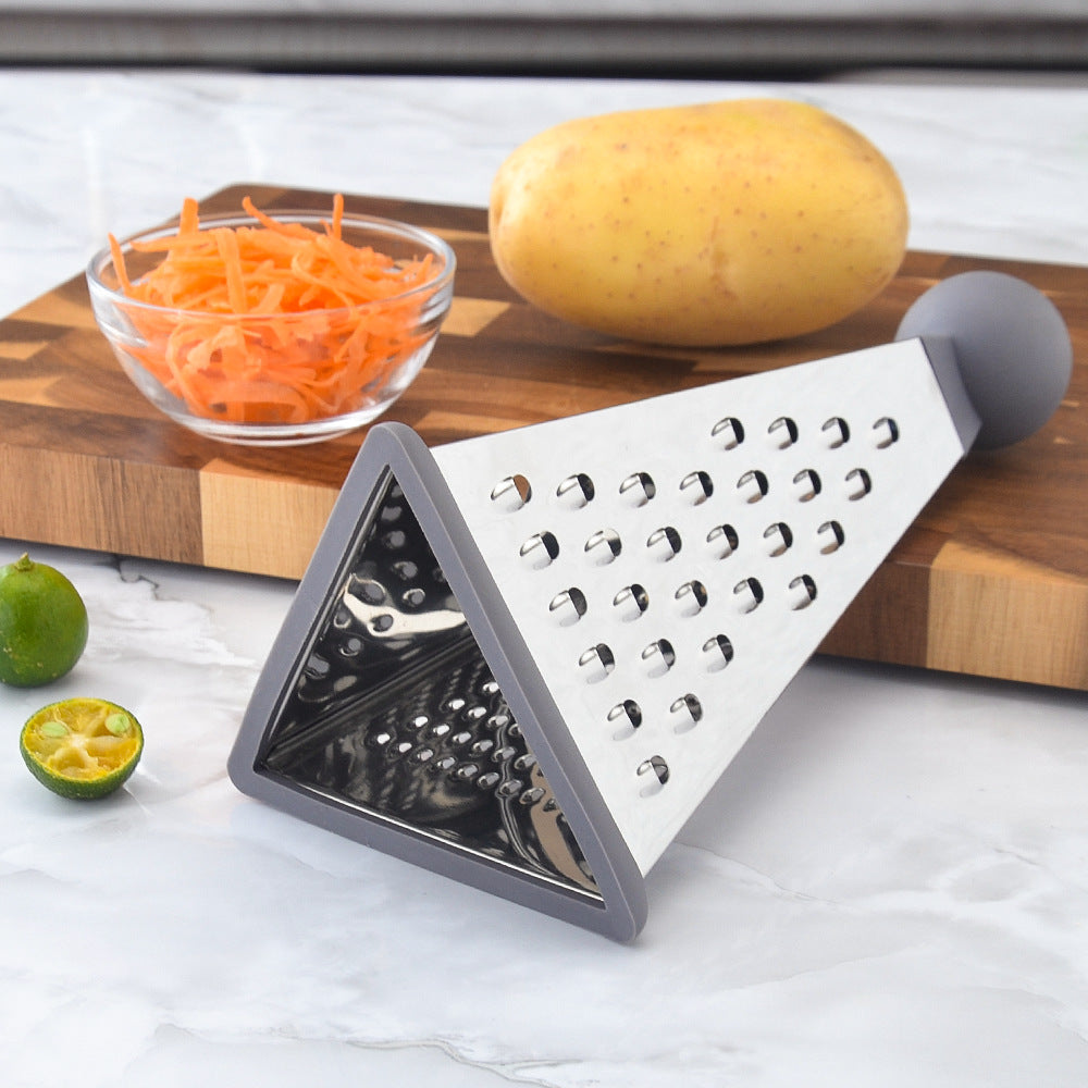 Versatile stainless steel grater with ergonomic handle Bowlift