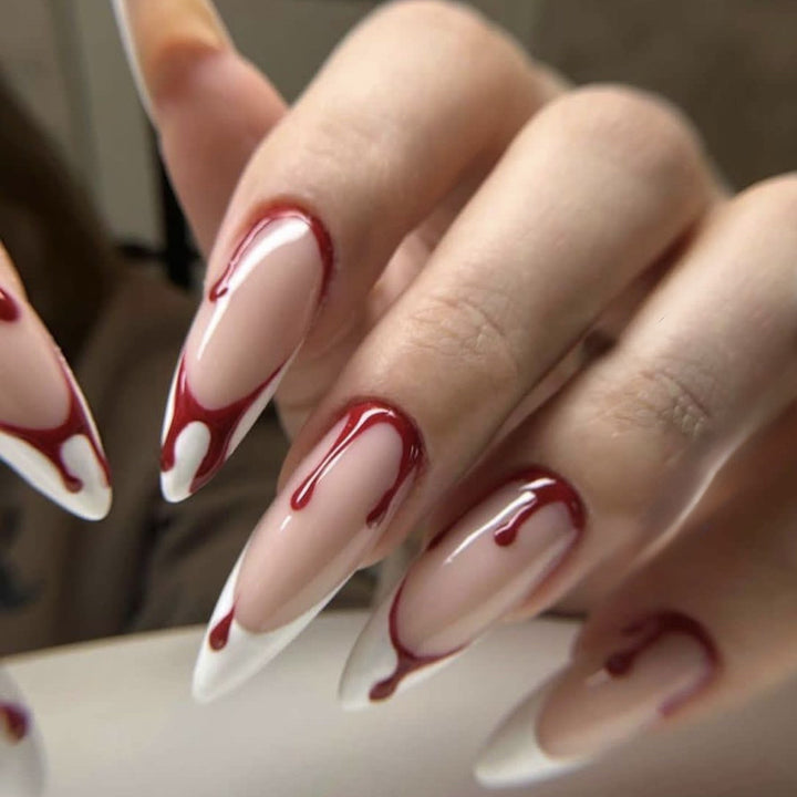 Artistic Press-On Nail Kit with Halloween Theme Bowlift