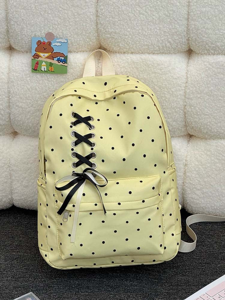 Playful Polka Dot Casual Backpack Bowlift