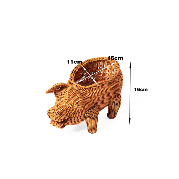 Frog-Shaped Decorative Woven Basket Bowlift