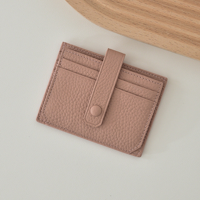 Textured Leather Card Holder Bowlift