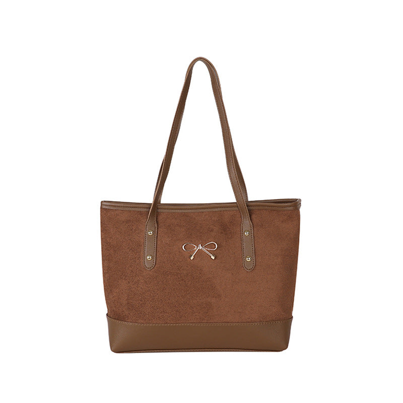 WoStylish Faux Suede Tote Bag Bowlift