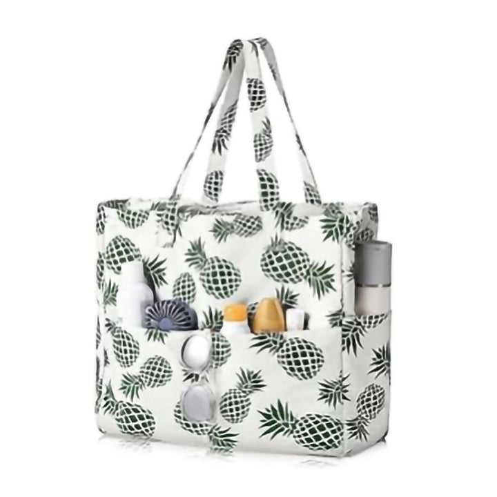 Spacious and Stylish Shopping Bag with Striped Pattern Bowlift