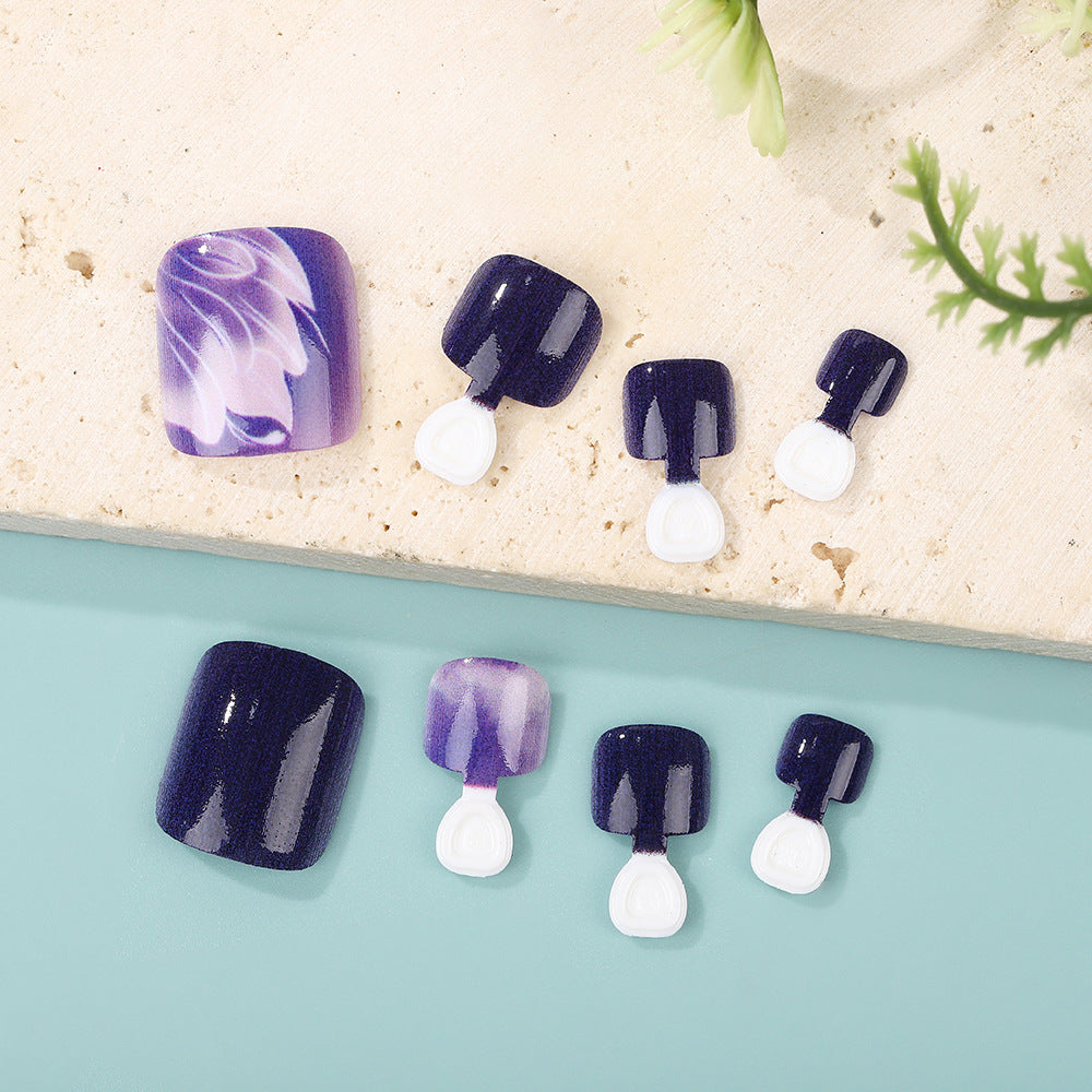 Artificial Nail Set with Creative Flower Designs Bowlift