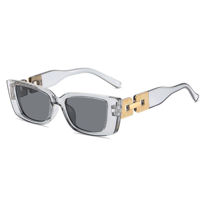 Oversized Square Frame Sunglasses with Glamorous Accent Bowlift