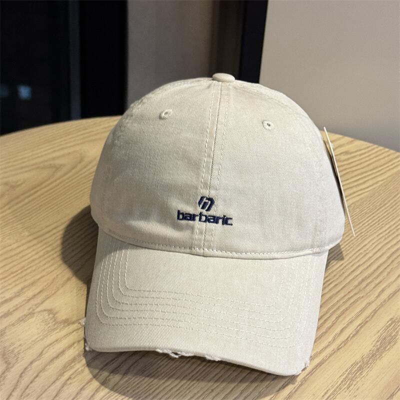 Men's Distressed Cotton Twill Baseball Cap Bowlift