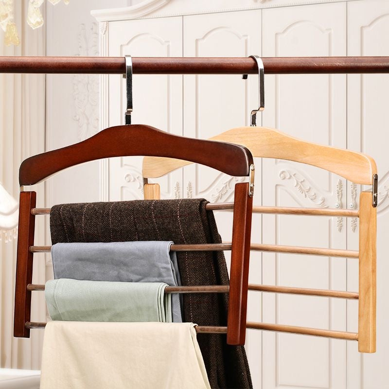 Wooden Clothes Hanger Space Saving with Sturdy Metal Hook | Bowlift