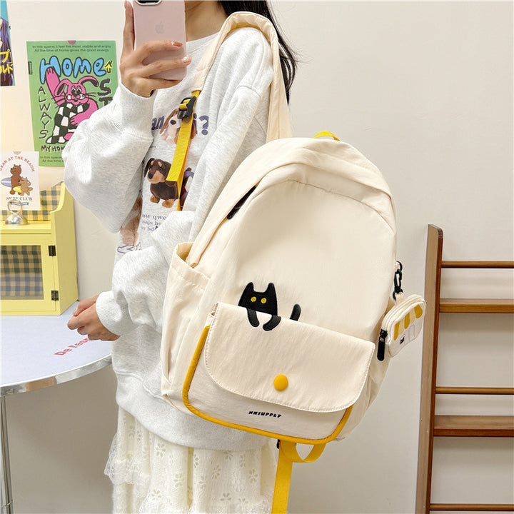 Playful backpack with cat design and versatile compartments Bowlift