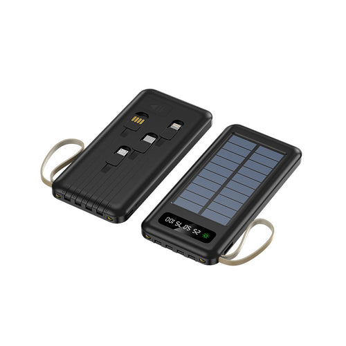 portable solar power bank with multifunctional charging cable Bowlift