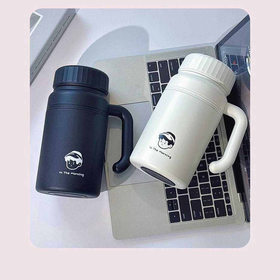 Women's insulated drinking bottle with ergonomic handle and practical leak protection Bowlift