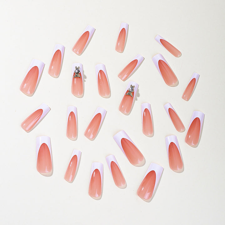 Elegant 3D French Tip Acrylic Nail Art Extensions Bowlift