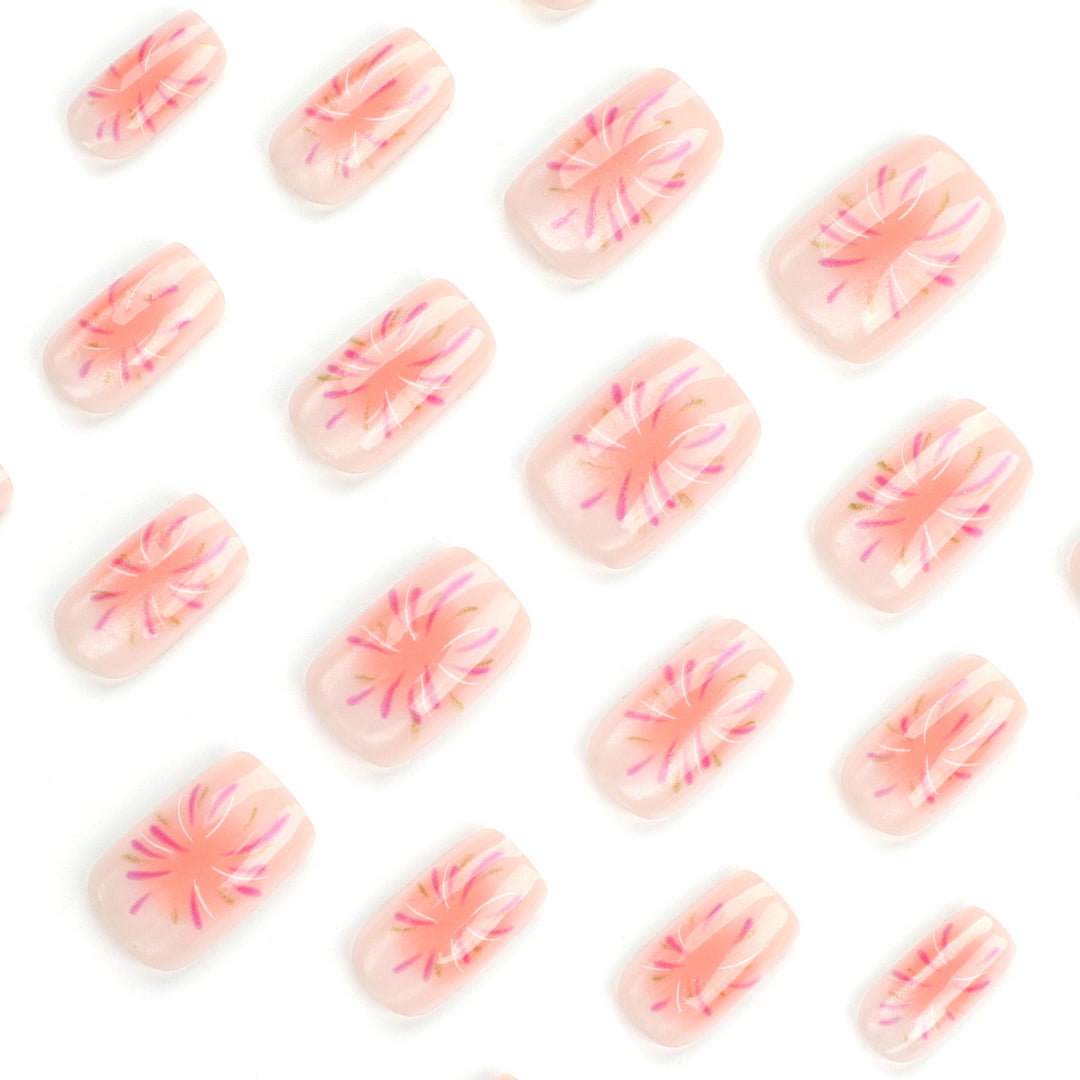 Artificial nail art with sparkling accents and special design Bowlift
