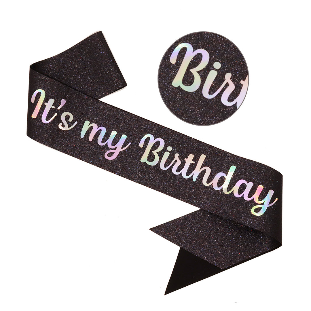 Ladies Festive Birthday Band with Glitter Design Bowlift