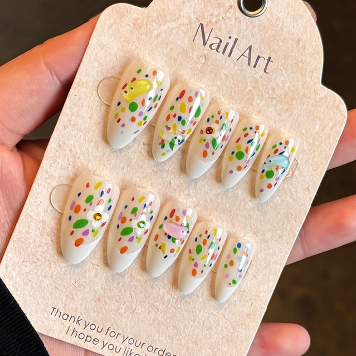 Colorful Artistic Press-On Nail Set Bowlift