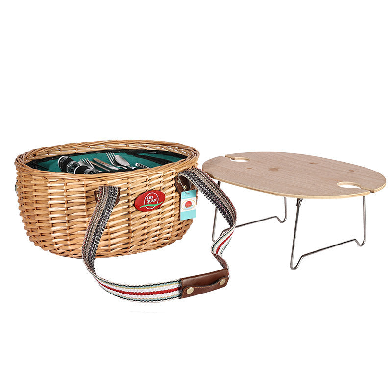 Ladies Picnic Basket with Practical Folding Table Bowlift