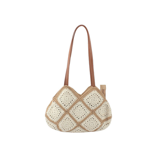 Crochet bag with elegant leather accent Bowlift