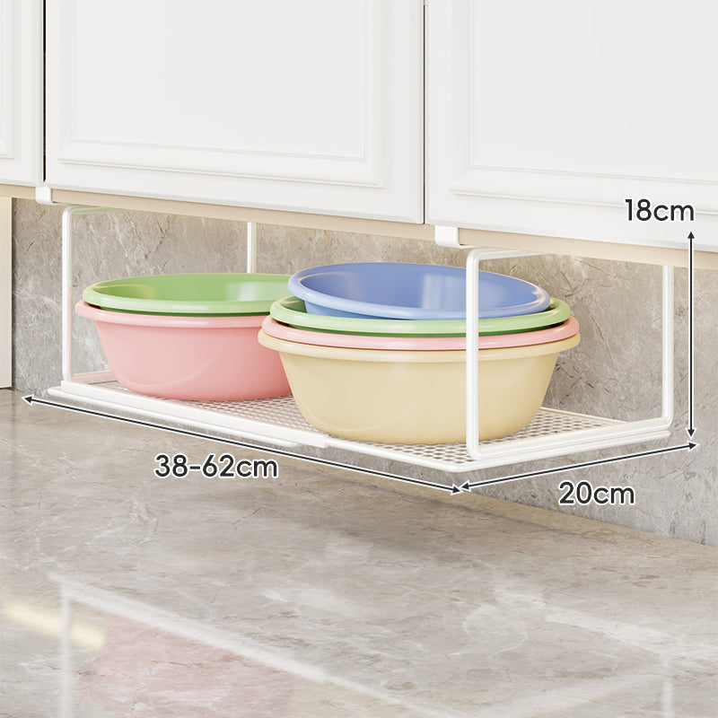 Adjustable Under-Cabinet Sliding Mesh Storage Shelf Rack