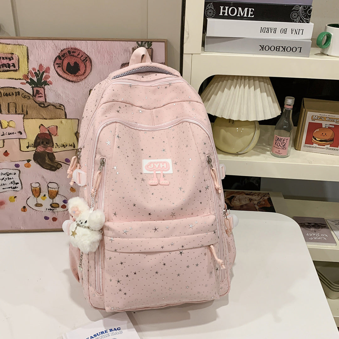 Star-Print Fashion School Backpack Bowlift