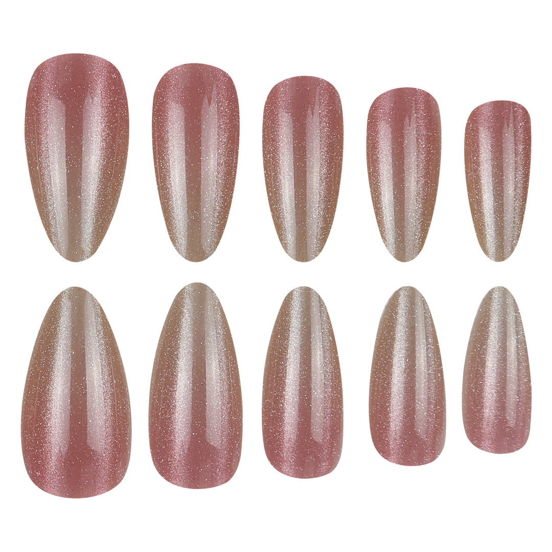 Elegant Glitter Ombre Press-On Nails Bowlift