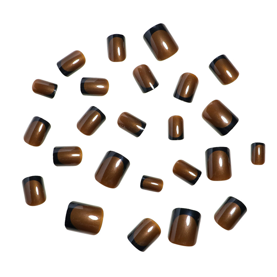 Elegant French Tip Press-On Nails Bowlift