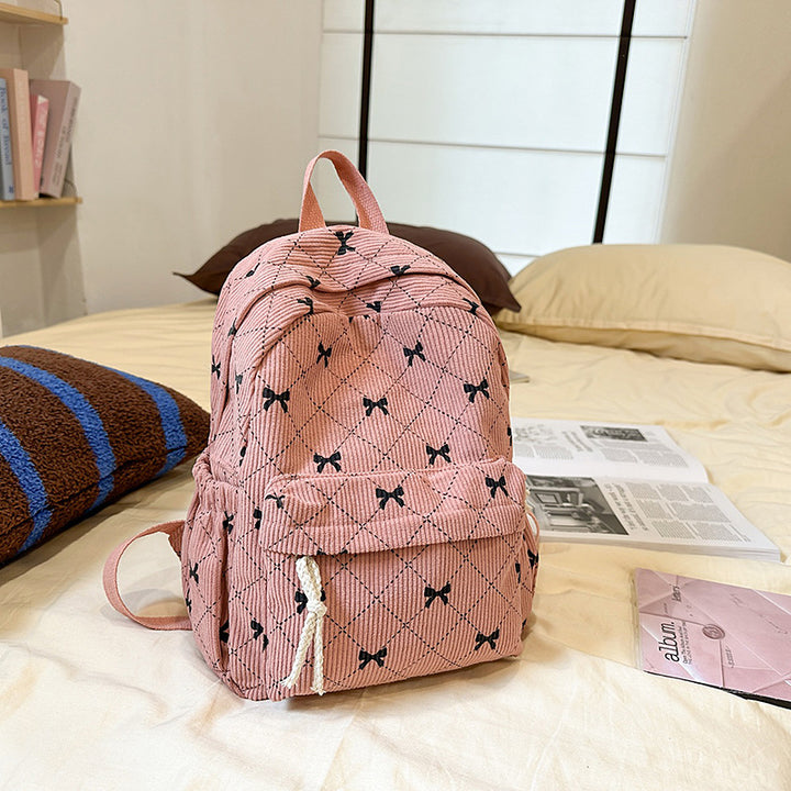 Cute Bow-Patterned Mini Backpack