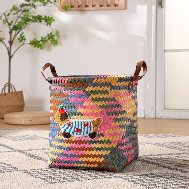 Handcrafted basket with animal pattern Bowlift