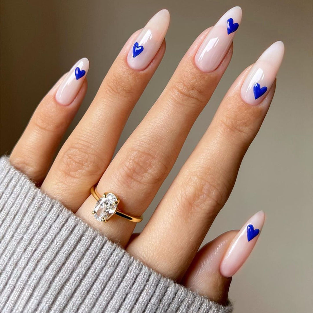 Heart-Embellished Press-On Nail Set Bowlift