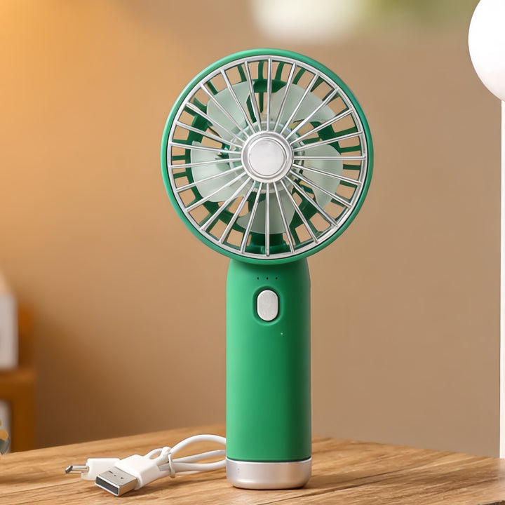 Ladies Portable Hand Fan with USB Connection and Ergonomic Design Bowlift