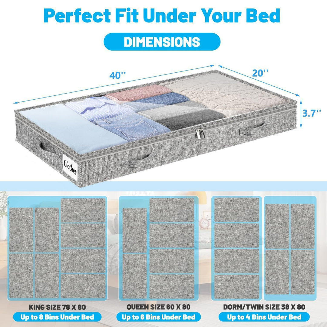 Under-Bed Storage Organizer with Zippered Closure