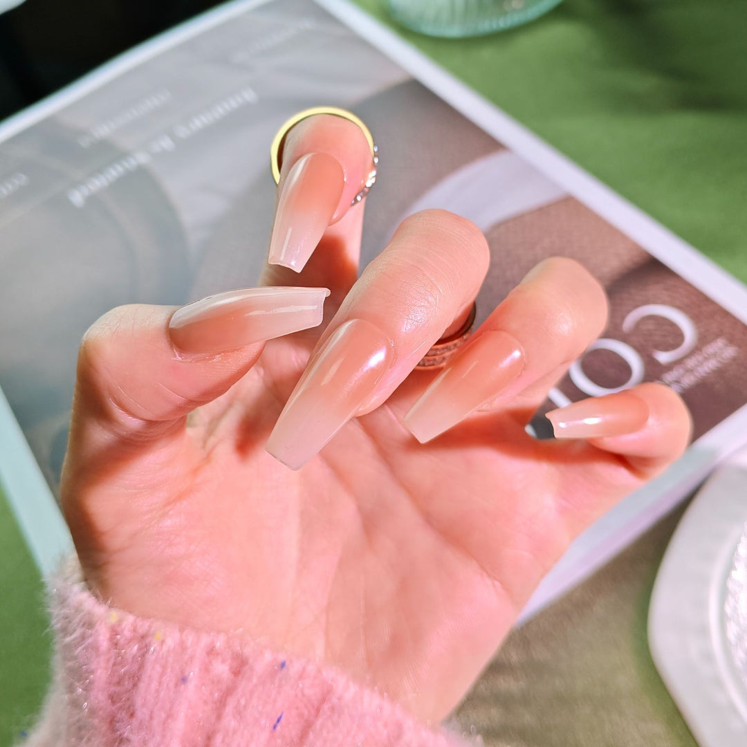 Elegant French Tip Press-On Nails Bowlift