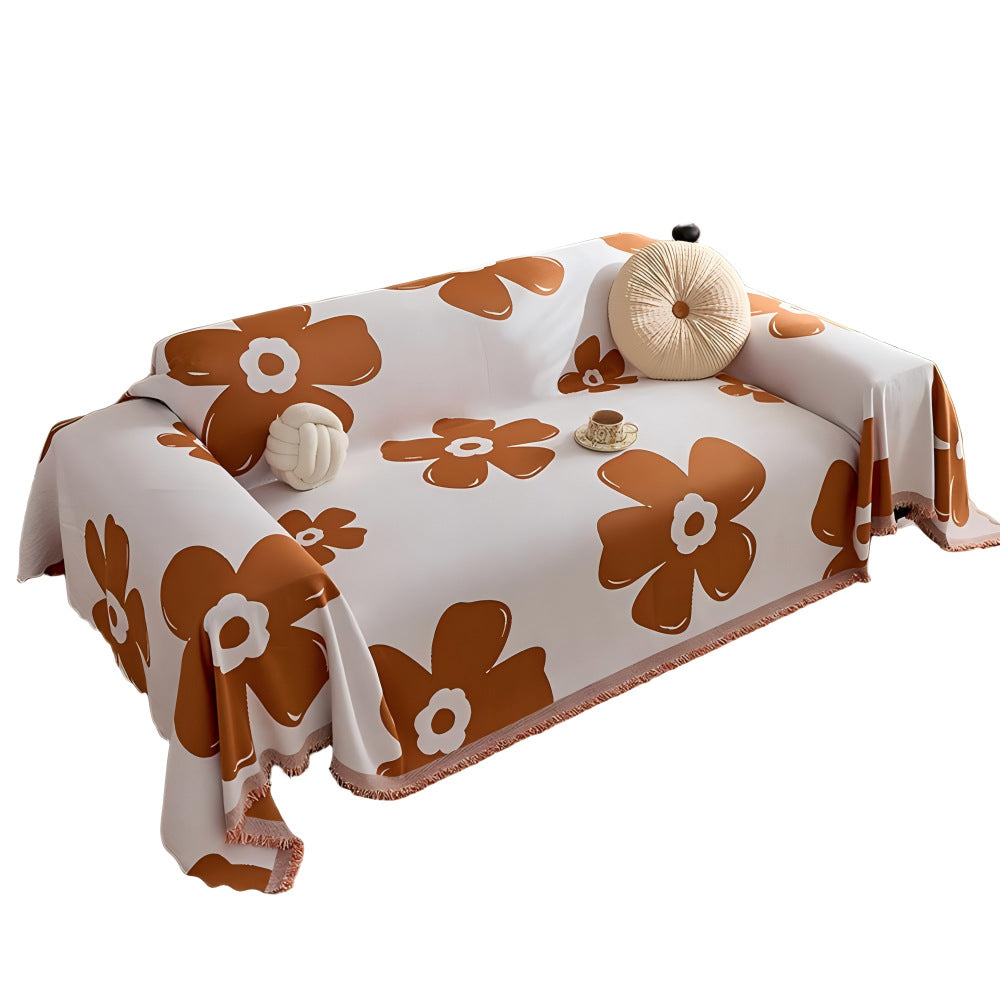 Floral Patterned Sofa Throw Blanket