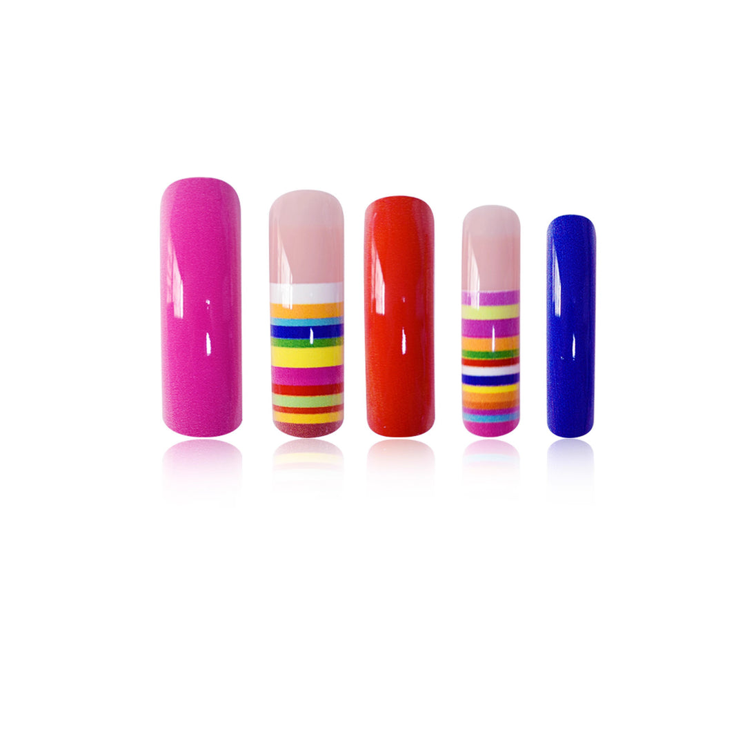 Colorful Artistic Press-On Nail Set Bowlift