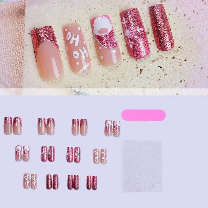 Festive Themed Press-On Nail Art Set Bowlift