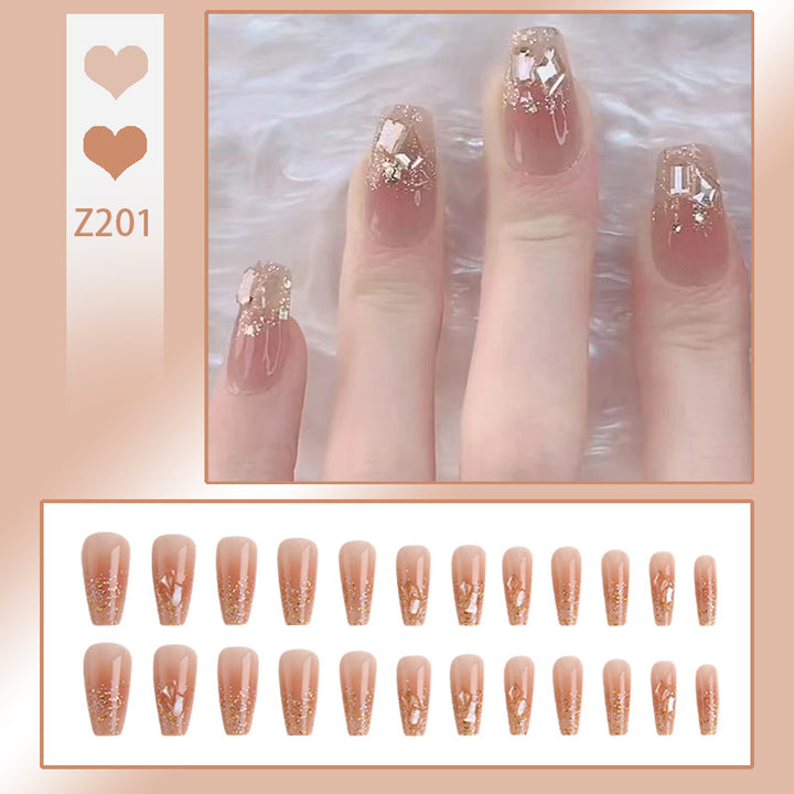 Artificial nails with glamorous glitter accents Bowlift
