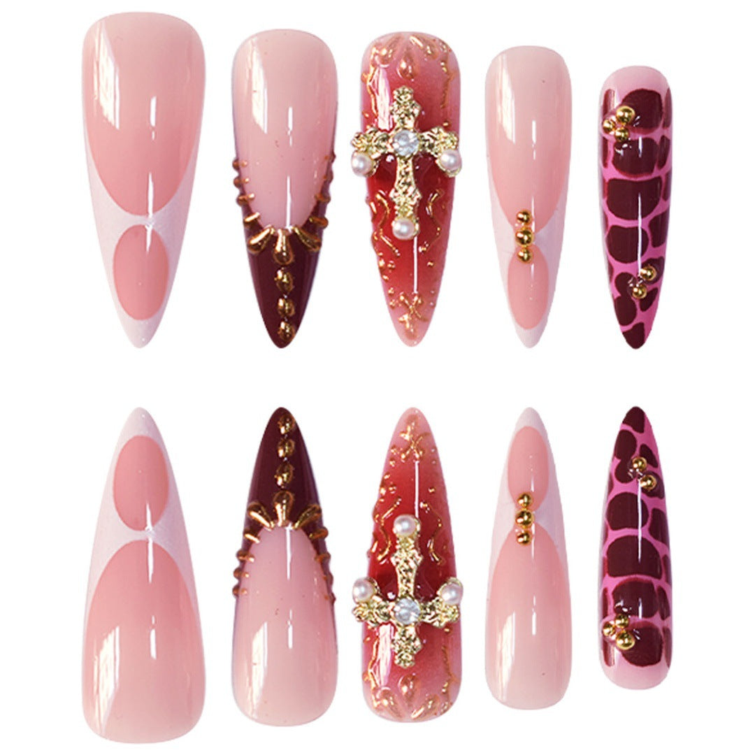 Glamorous Decorative Stiletto Press-On Nail Set Bowlift