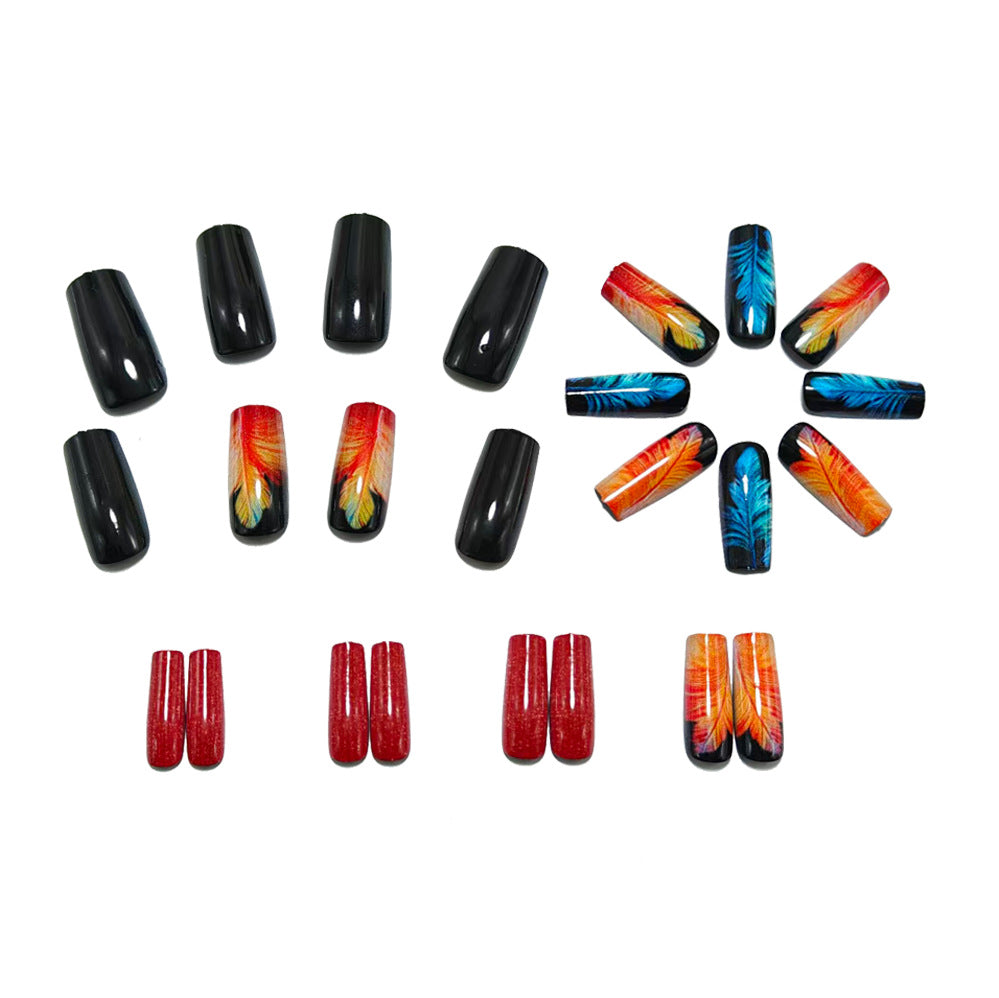Artificial Nails in Stylish Feather Design Bowlift