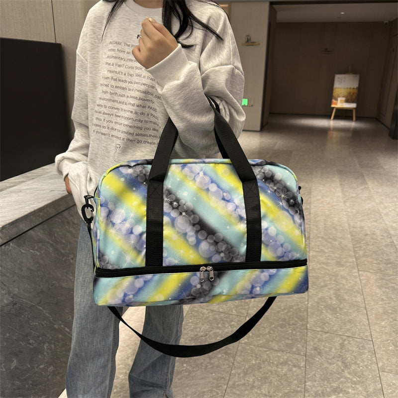 Leisure travel bag with colorful design and multiple compartments Bowlift